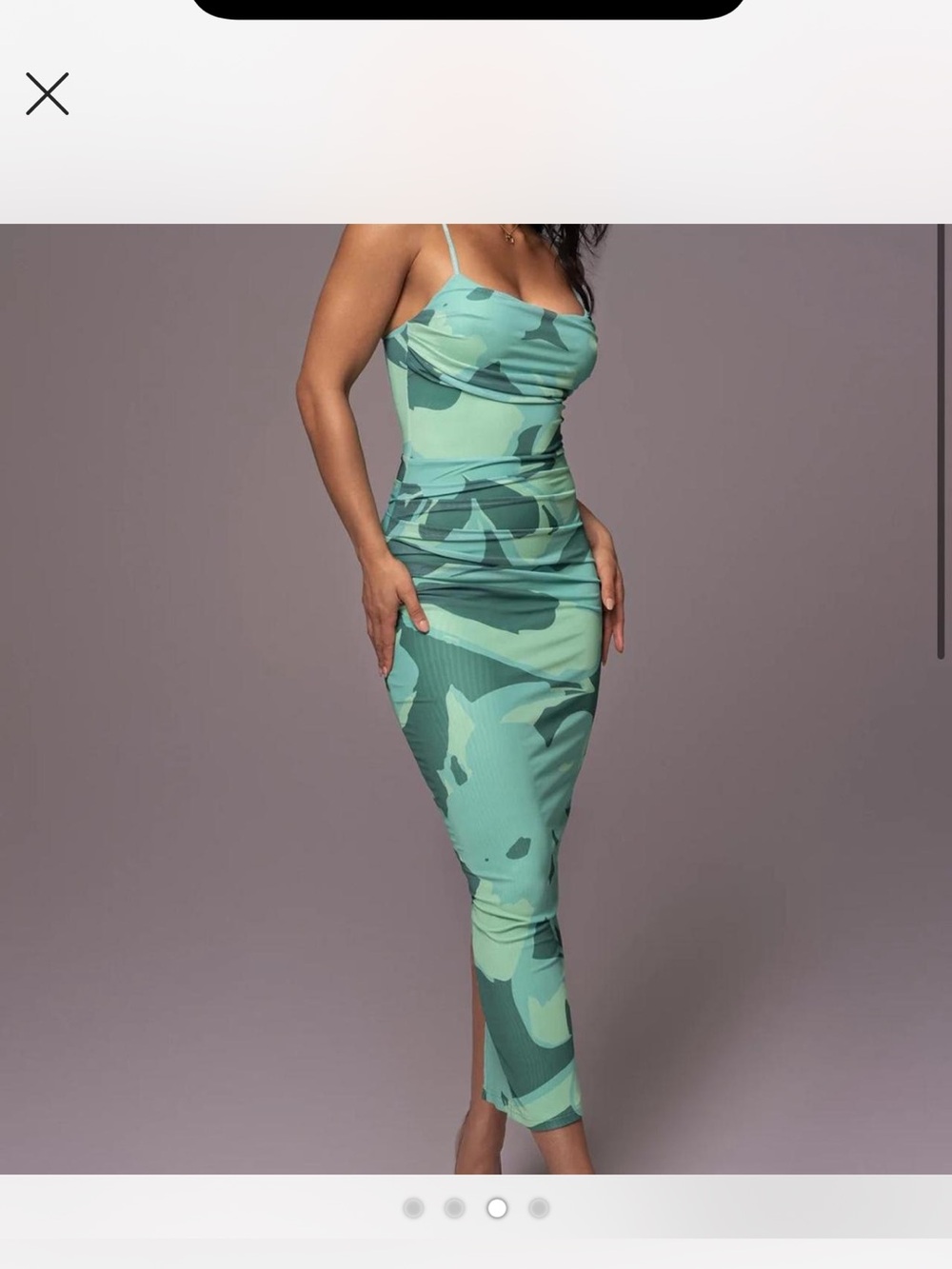 JLUXLABEL Mint Green Printed Midi dress